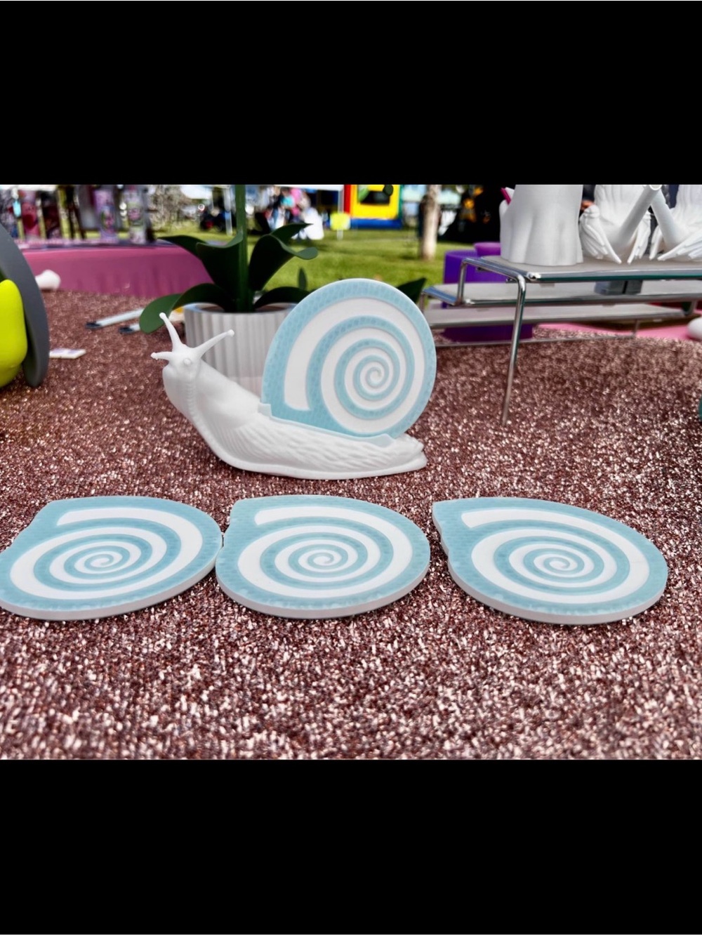 Colorful coaster snail Spiral Snail 3D printed chose your color 4 disc each ordr